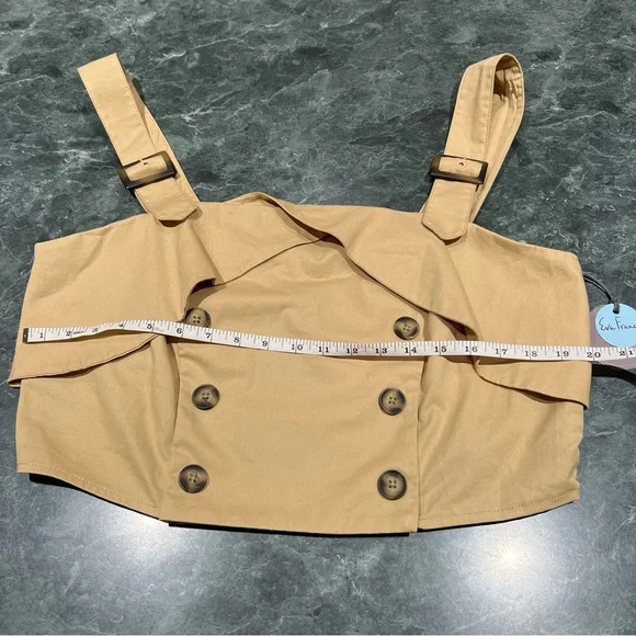 NWT Eva Franco Trench Buttoned Blouse 16W US/20W UK Khacki Anthropologie Plus - Picture 6 of 14